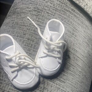 Kids White Lace-Up Shoes